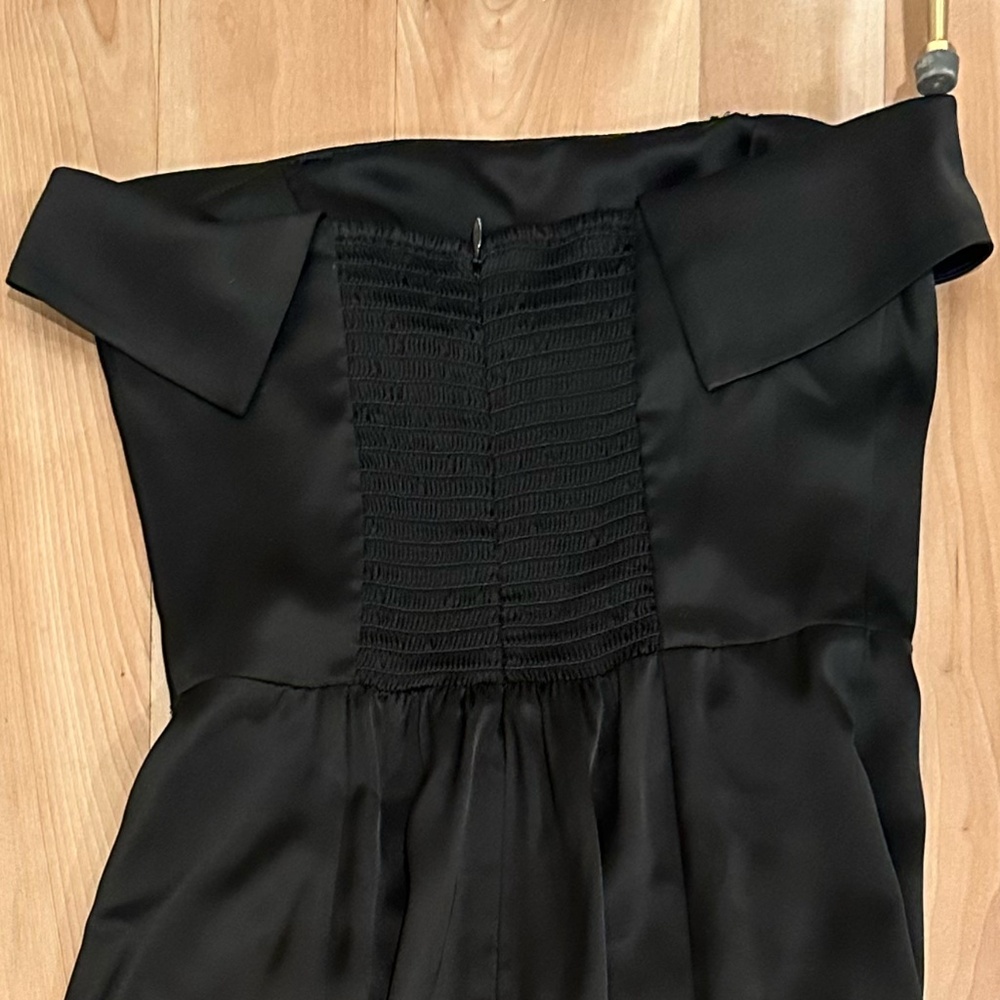 REFORMATION JOHAN SATIN DRESS (Black, 4) - Picture 6 of 7
